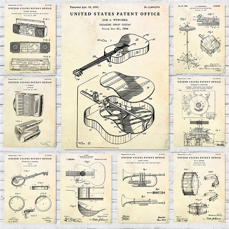 Lukisan Kanvas 2D: Poster Musi - Picture Of Musical Instrument ulasan dan harga